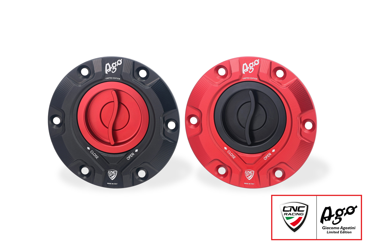 CNC Racing GIACOMO AGOSTINI Limited Edition 'GEAR' Aluminum Gas Cap for MV 3 cylinder Models CNC Racing GIACOMO AGOSTINI Limited Edition 'GEAR' Aluminum Gas Cap for MV 3 cylinder Models